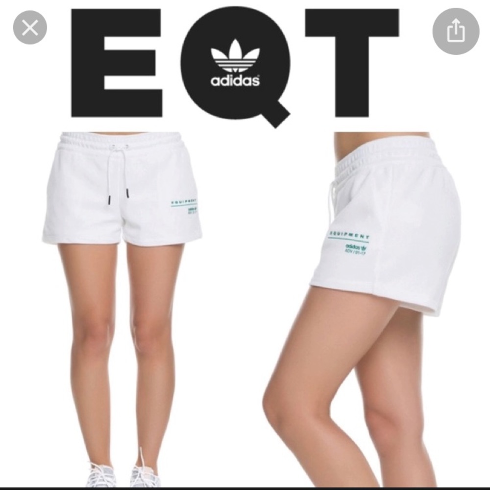 Women’s Adidas EQT White Pique Shorts XS